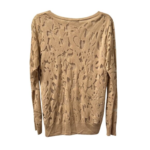 Investments Womens Sz L Sweater Beige Animal Print Polyester Viscose/ tank insid - Picture 12 of 12